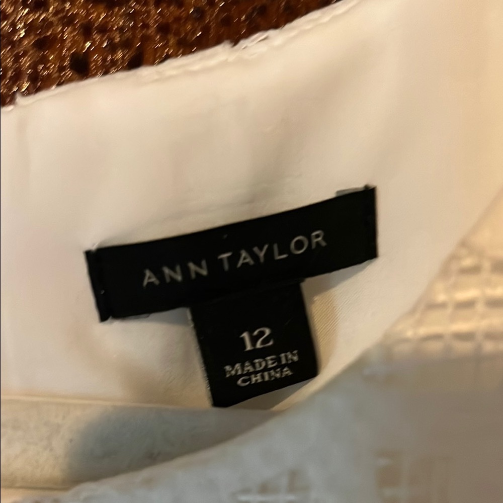Ann Taylor Ivory Textured Sleeveless Dress - Picture 3 of 4
